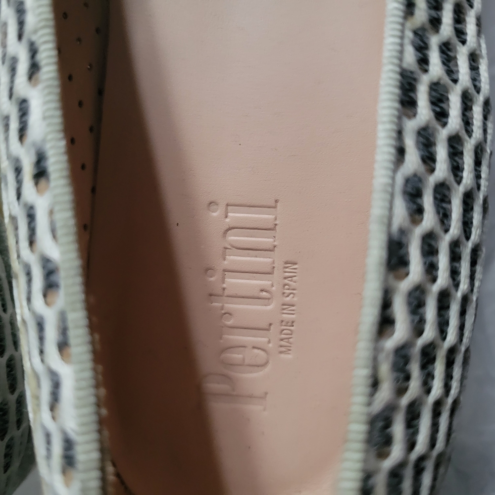 Pertini Silver Platform Shoes with Perforated Design Size EU 40 - Picture 8 of 12